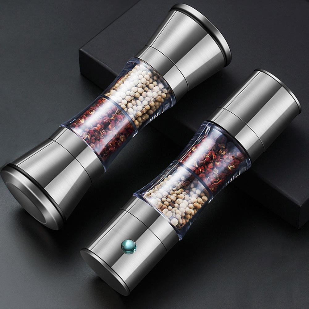 Fillable Double Head Pepper Grinder Long Lasting Freshs Keeping Spice Grinder Kitchen Accessories