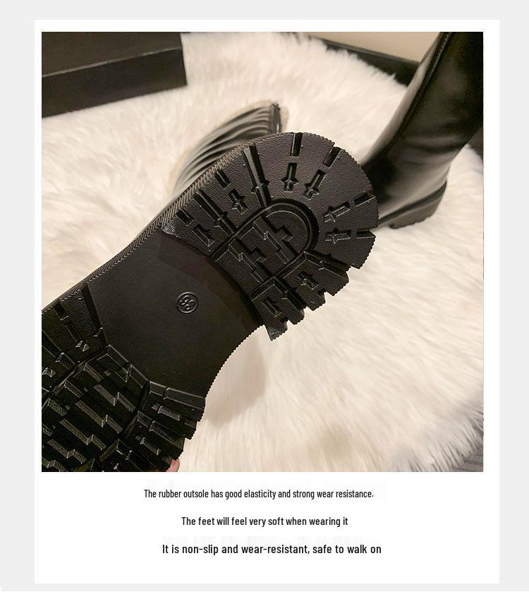 Women's 2025 Knee-High Waterproof Fleece-Lined Slimming Boots - Thick-Soled, Over-the-Knee, High-Top Cotton-Padded Winter Knight Boots.