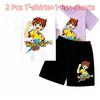 Fashion Anime Football Boy Game Print Outdoor Street Kids T-shirt and Shorts Summer Home Casual Outfit Boy and Girl's Sports Set