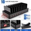 10-Port USB PD Charging Station with Storage Rack for Tablets & Phones