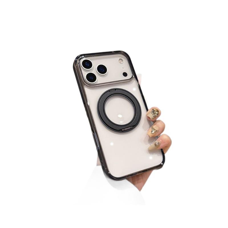 Applicable to Apple 17promax magnetic mobile phone case 360 rotating bracket iphone17Air simple transparent case 17