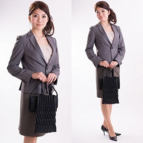 Aurora Japanese-made Pleated Sub Bag, Size 32, A4 Size, Eco Bag (Seragi Black)