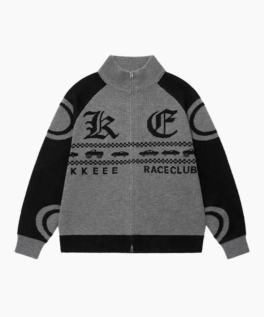 KKEEE Racing Ke Oversized Knit Zip-Up [Green]