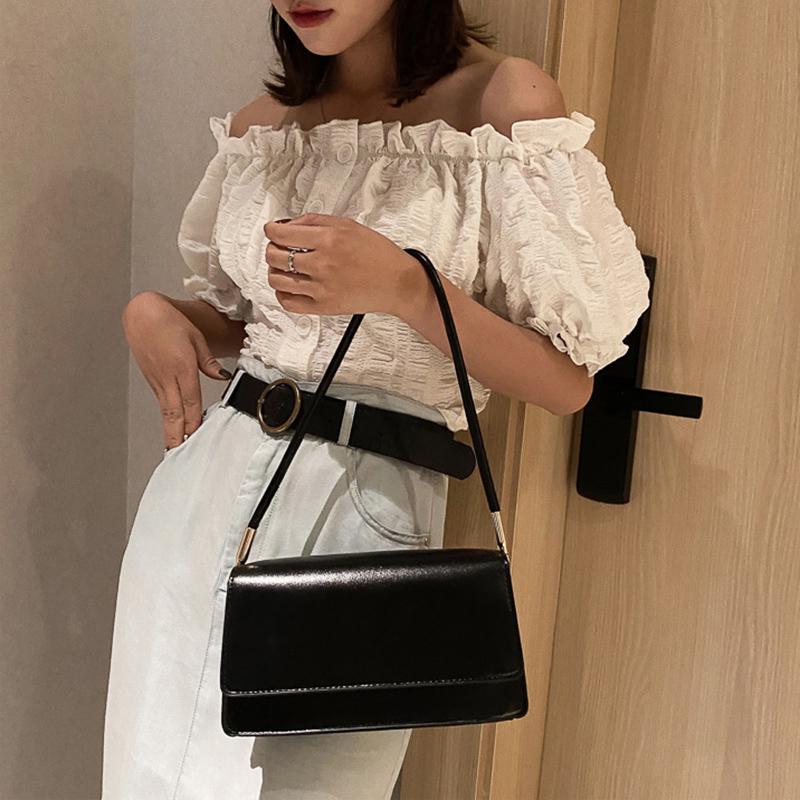 New Fashion Women Shoulder Bags - Simple Solid Color Armpit Handbag Purse Clutch Messenger Bag