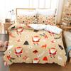 Merry Christmas Duvet Cover Set Twin King Queen Cartoon Santa Claus Bedding Set Polyester Christmas Gingerbread Man Quilt Cover