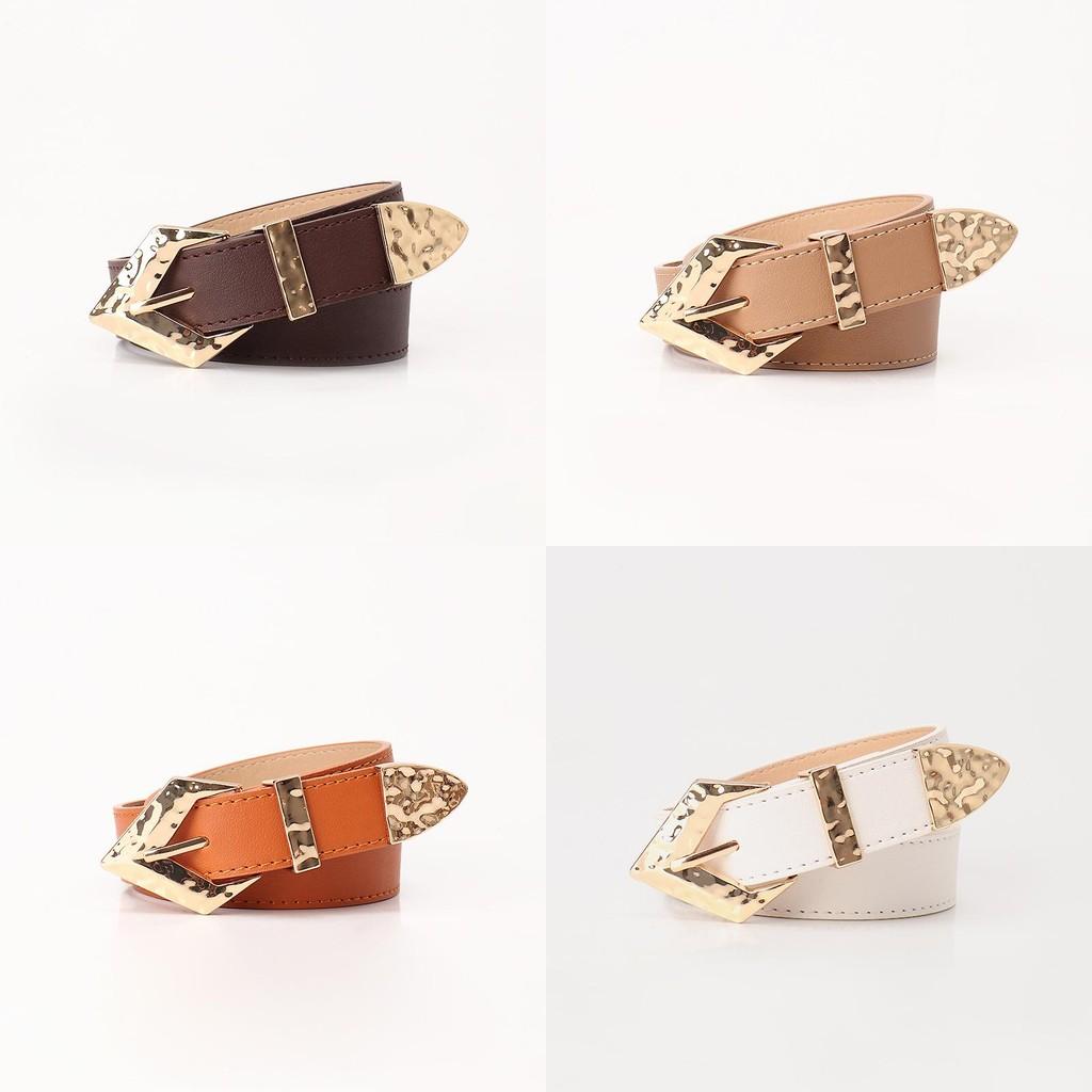 Retro Womens Faux Leather Belt With Metal Buckle For Casual Jeans And Vintage Style