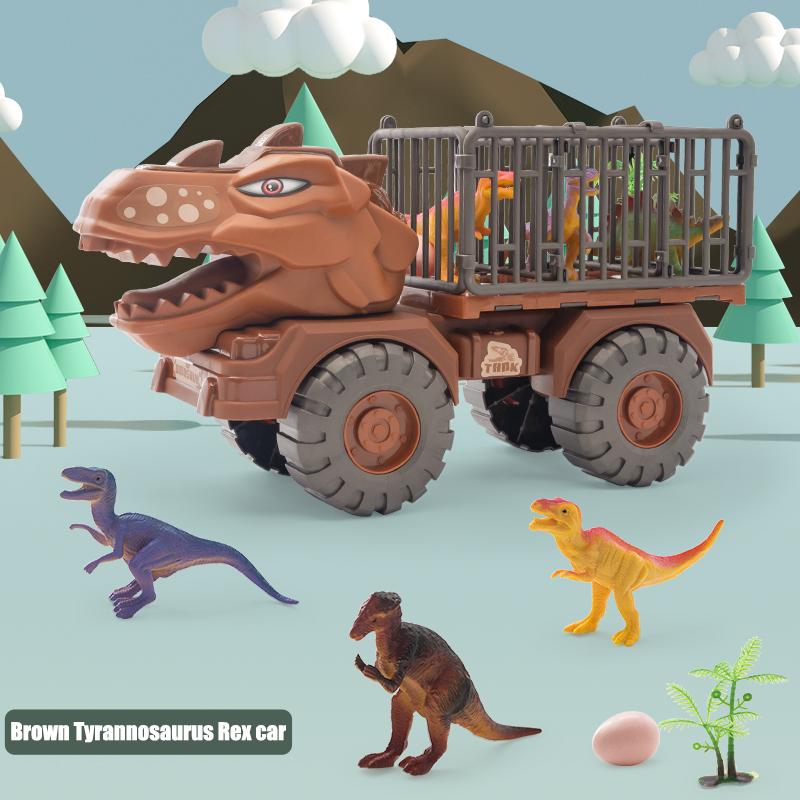 Tyrannosaurus Rex Carrier Car ,Triceratops Transport Vehicle, Truck Toys, Fantastic Playset for Kids