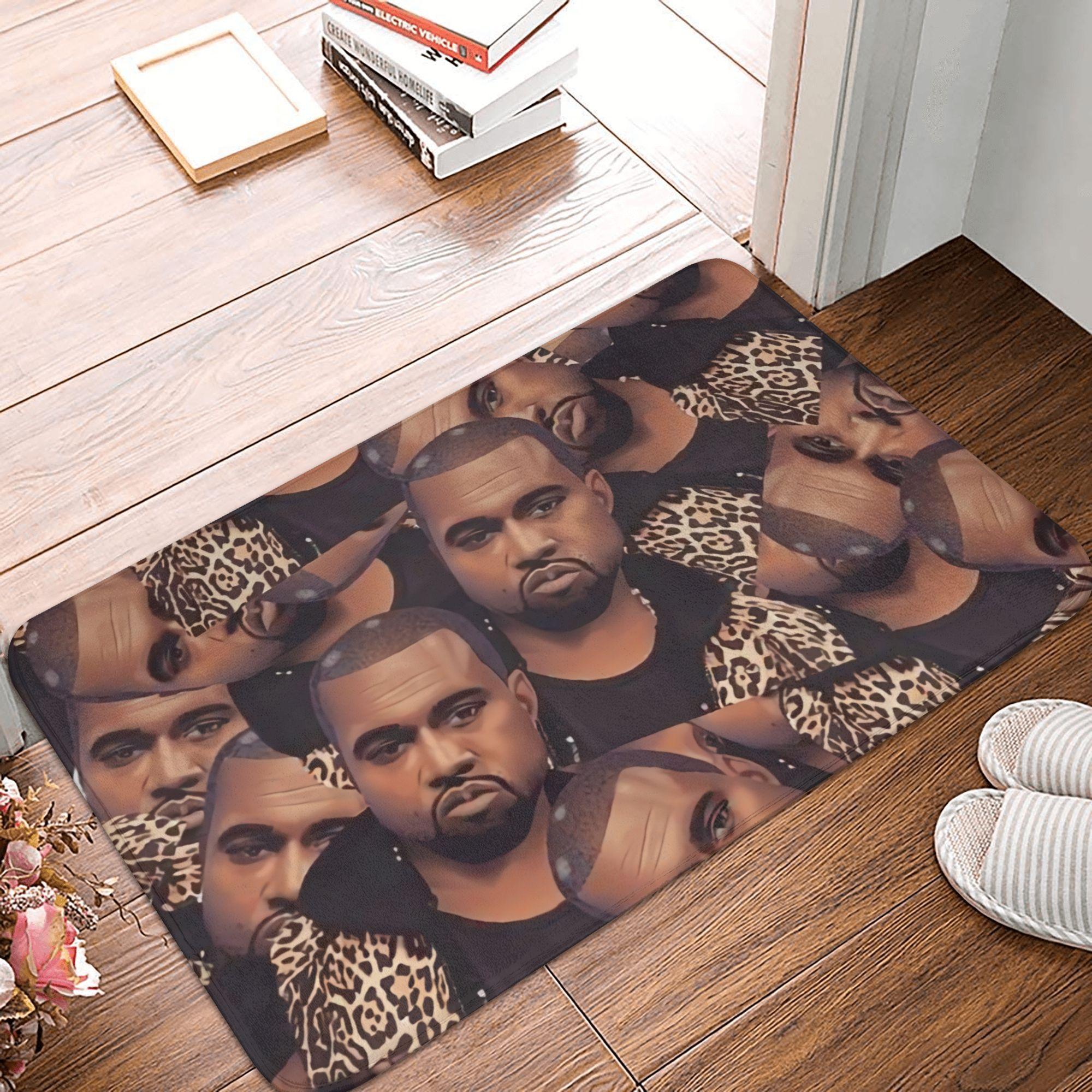 

Funny Kanye West Collage Meme Front Door Mat Anti-Slip Outdoor Quick Dry Doormat Kitchen Bedroom Entrance Rug Carpet 40cmx60cm