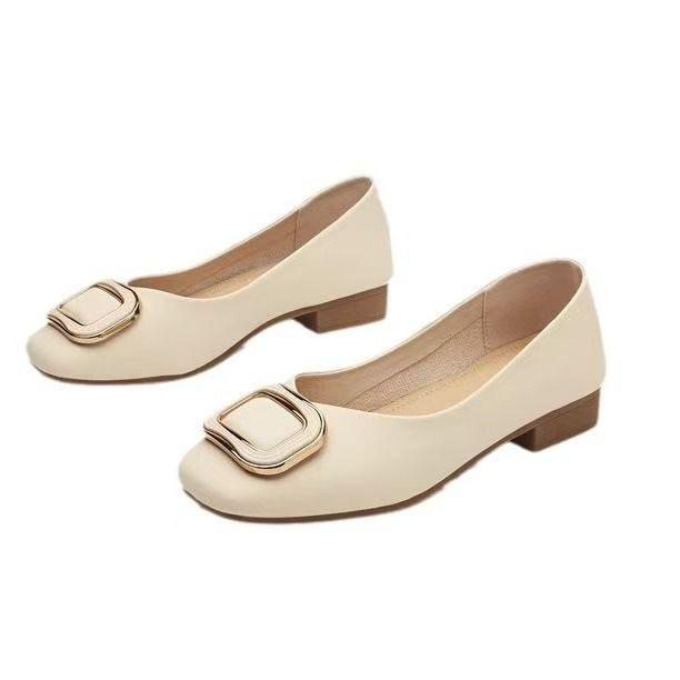 New square head single shoes autumn French Xiaoxiangfeng Xian gentle flat shoes shallow mouth soft sole Doudou shoes