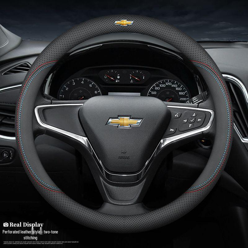 Genuine Leather Chevrolet Steering Wheel Cover for Cruze, Lanos, Sail, Malibu XL, Cavalier, Orlando, Equinox