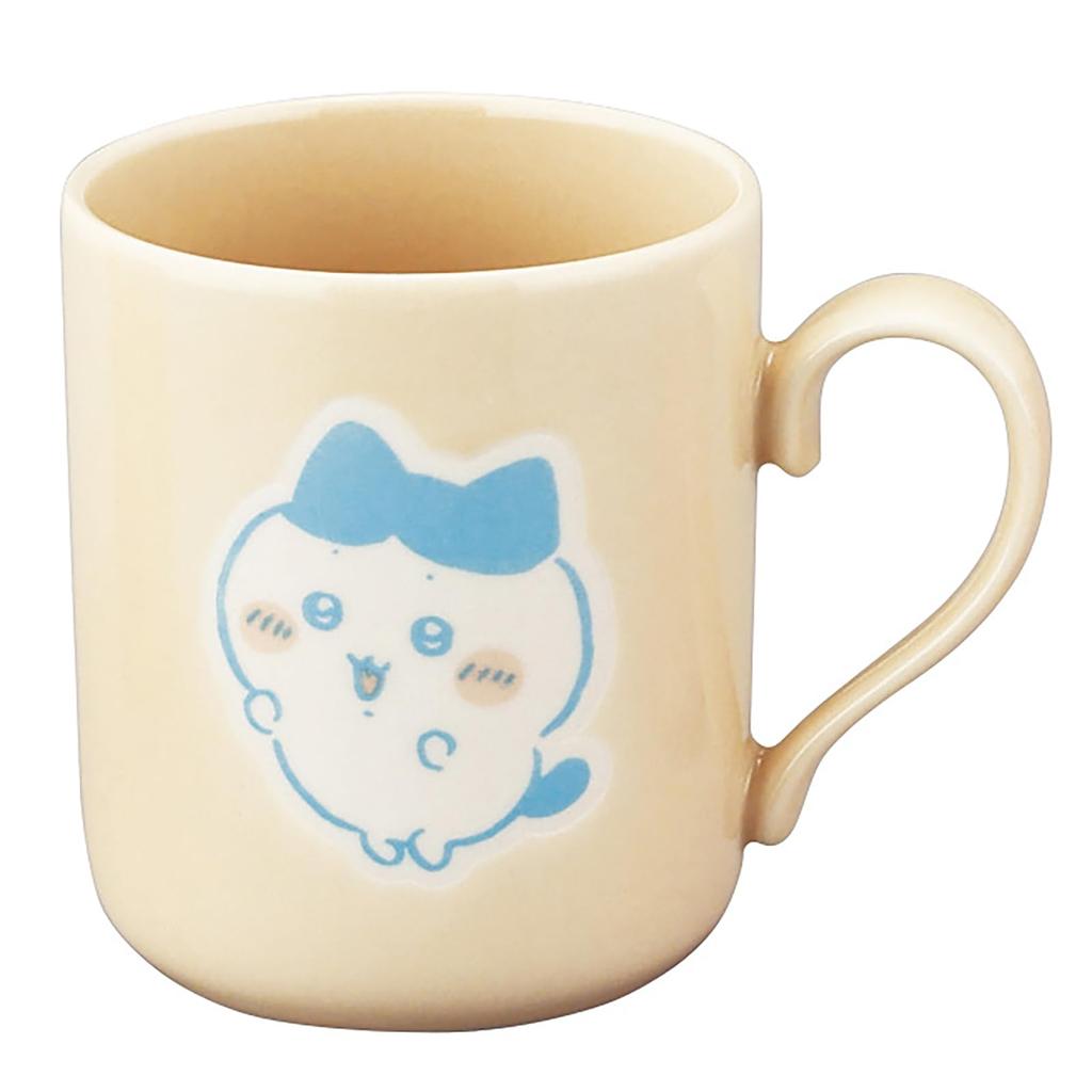 Officially Licensed Chiikawa Wooden and Dinnerware Set 8 x Hachiware Microwave and Dishwasher Made in Mug, Coaster, (300ml, Diameter Approx. 9cm),
