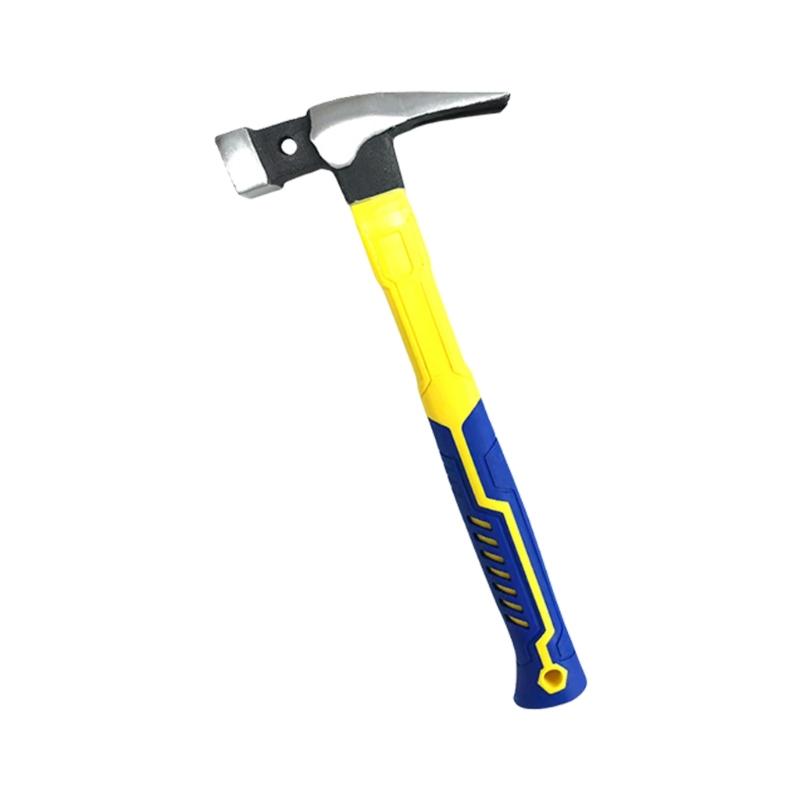 

Framing Claw Hammer Antislip Shock Absorption Handle with Double V Designs and Magnetic Head For Carpentry DIY Tasks