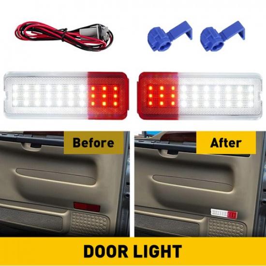 

Red+White Interior Door Panel Light Lamp For 99-07 F350 F250 Superdutyursion