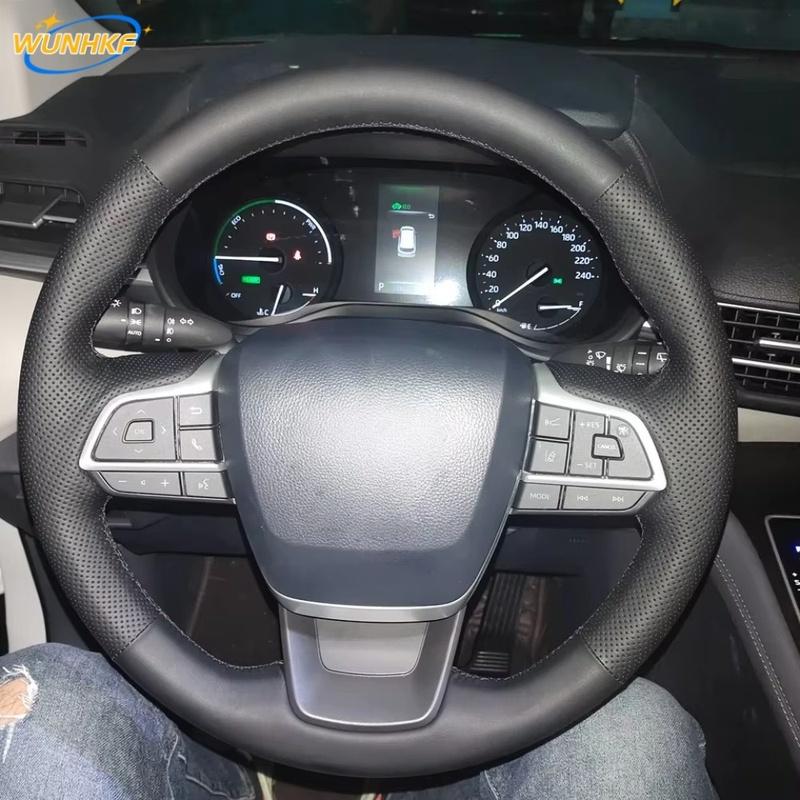 Hand Stitched Non-slip Microfiber Leather Steering Wheel Cover For Toyota Sienna - Highlander - Car Accessories