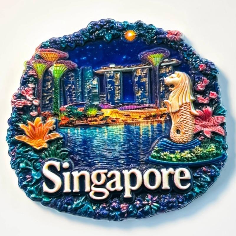 Singapore Fridge Magnets Gardens By the Bay Travel Souvenirs Merlion Sand Hotel Fridge Stickers Home Decor Birthday Gifts