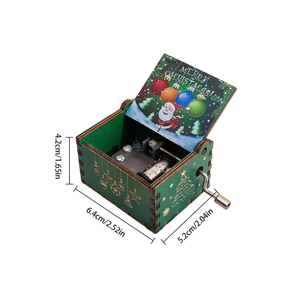Hot Wooden Hand Crank Music Box Fantastic Christmas Music Box Wooden Carved Music Boxes Christmas Birthday Gift Home Decor