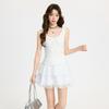 Korean White Bow Lace Suspender Vest Winter New Slim Back Bottoming Shirt with Top Women's Clothing