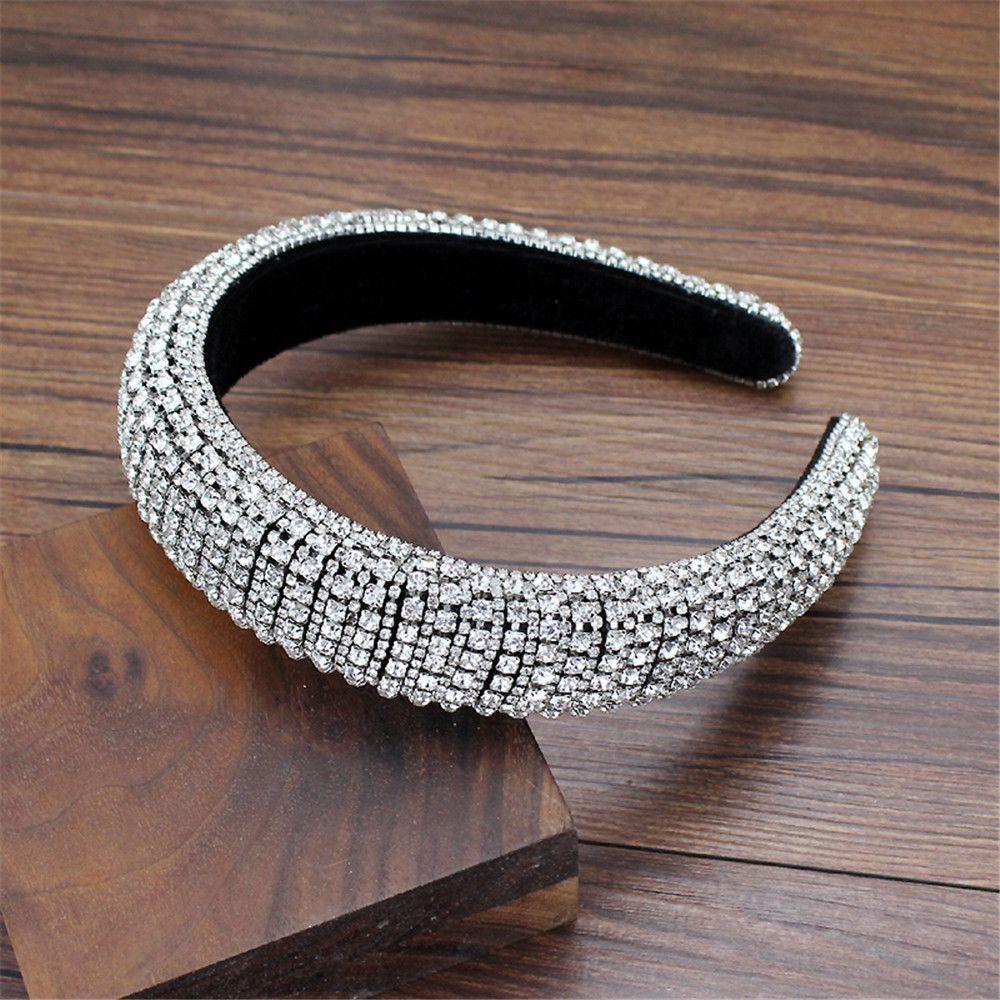 Headband Hair Hoop Luxury Full Crystal Rhinestone Pearl Haiband Baroque Tiara Wedding Headdress