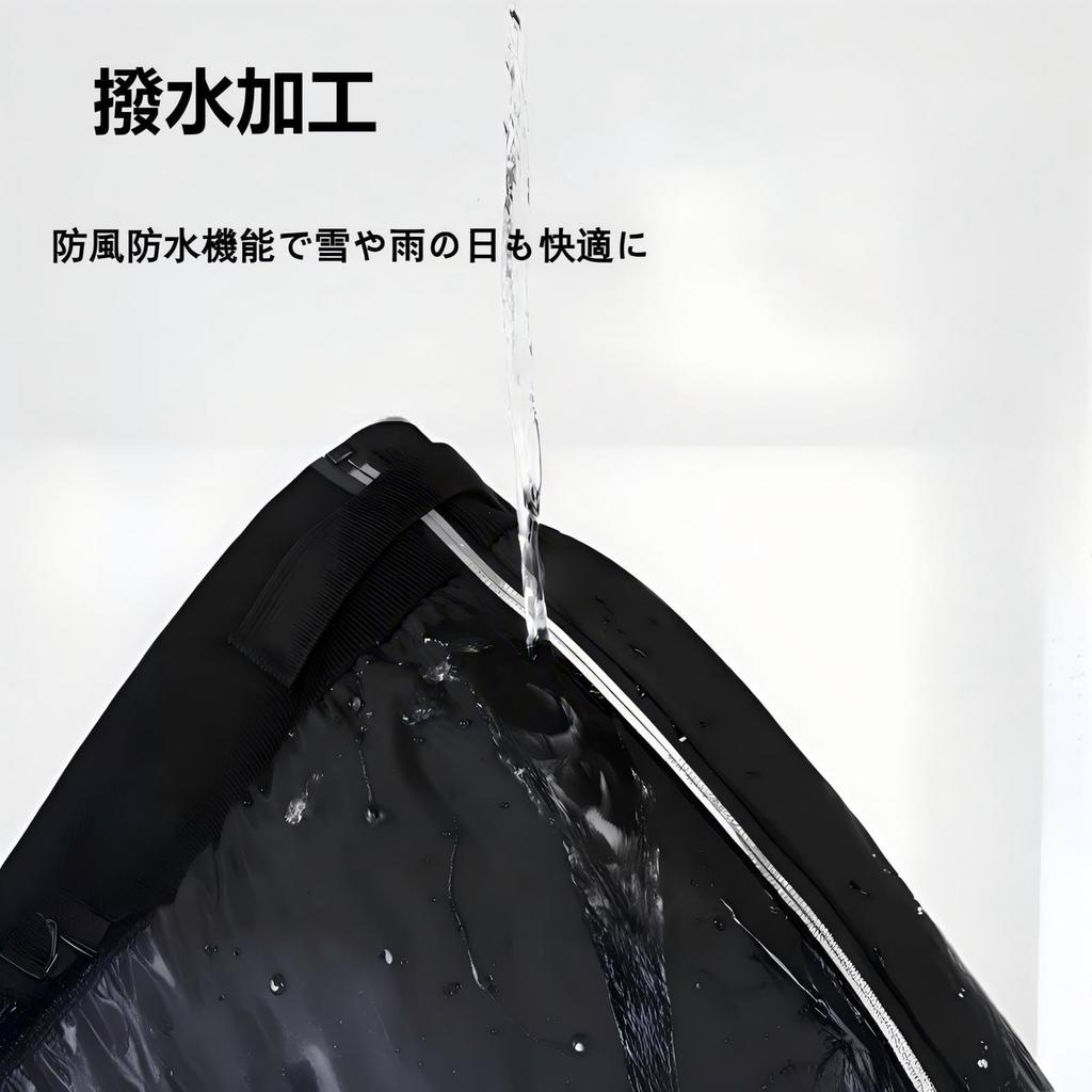 RUIXIA1 Motorcycle Leg Warmer, Winter, Knee Support, Fleece Lined, Repellent, Anti-Slip, Hook Included,