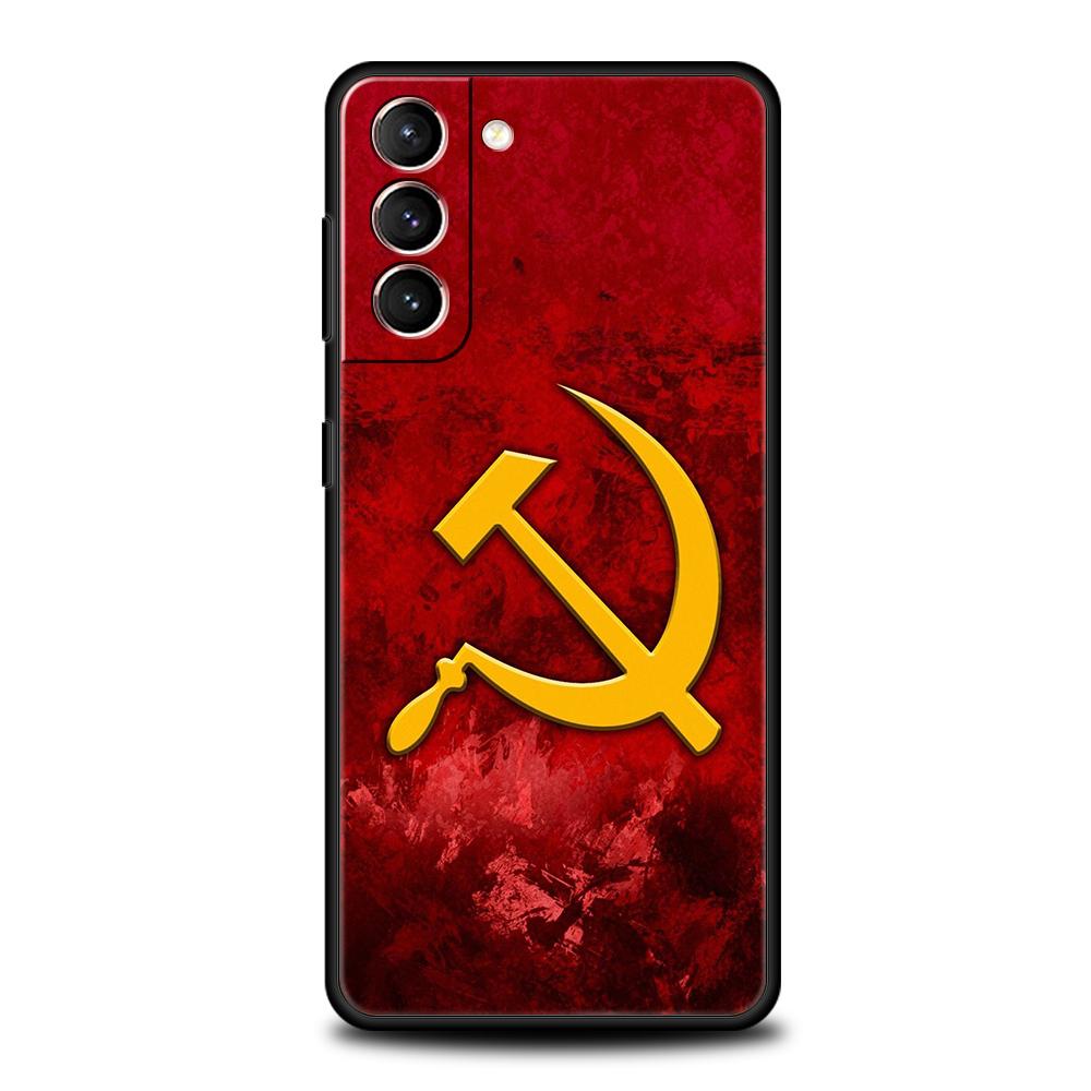 CCCP flag Phone Case For Samsung Galaxy S25 Edge S24 S23 S22 Ultra S20 S21 FE 5G S10 S9 Plus S10E Soft Cover S22 Plus 5G