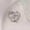 Elegant Silver Heart Rhinestone Mom Pendant Necklace
