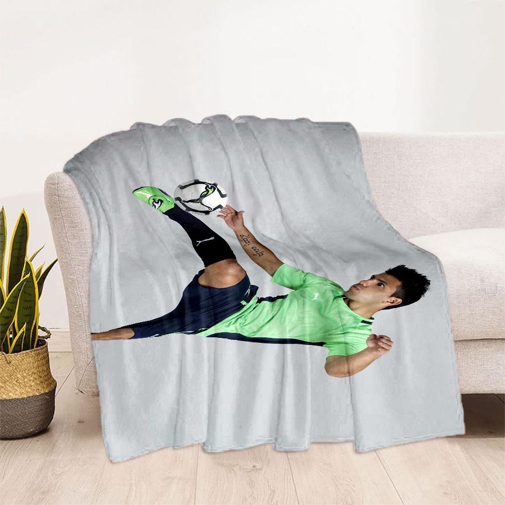Manchester City Player Action Blanket Soft & Cozy Suitable for Seaside Office Chair Bed Four Seasons Universal Modern