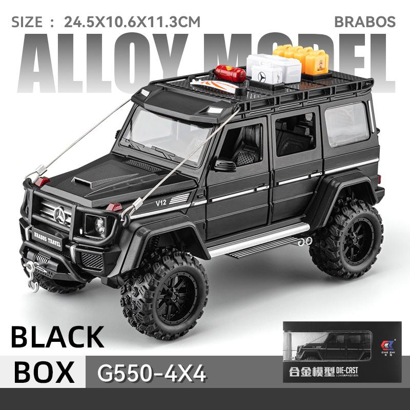 1/24 Scale Diecast Mercedes-Benz G550 4X4 Modified Version Off-road Car Sound and Light Pull Back Children's Toys Collection Gift Box