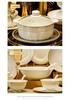Jingdezhen High-Temperature Ceramic Bowl & Plate Set - Premium Underglaze Color, Chinese Light Luxury Gift with Chopsticks