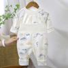 Baby Warmth Cotton Toddler Pajamas With High Waist And Ribbed Pants For Winter And Fall