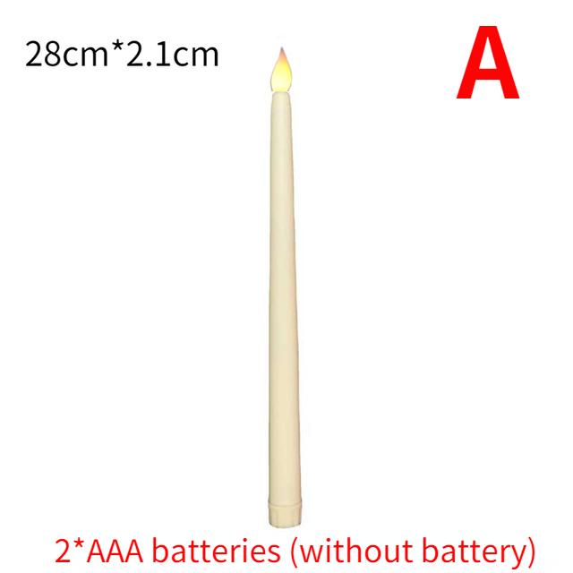 

Беспламенная остроконечная свеча, длинная рождественская светодиодная свеча на батарейках, декоративная церковная мерцающая свеча для мероприятия белый