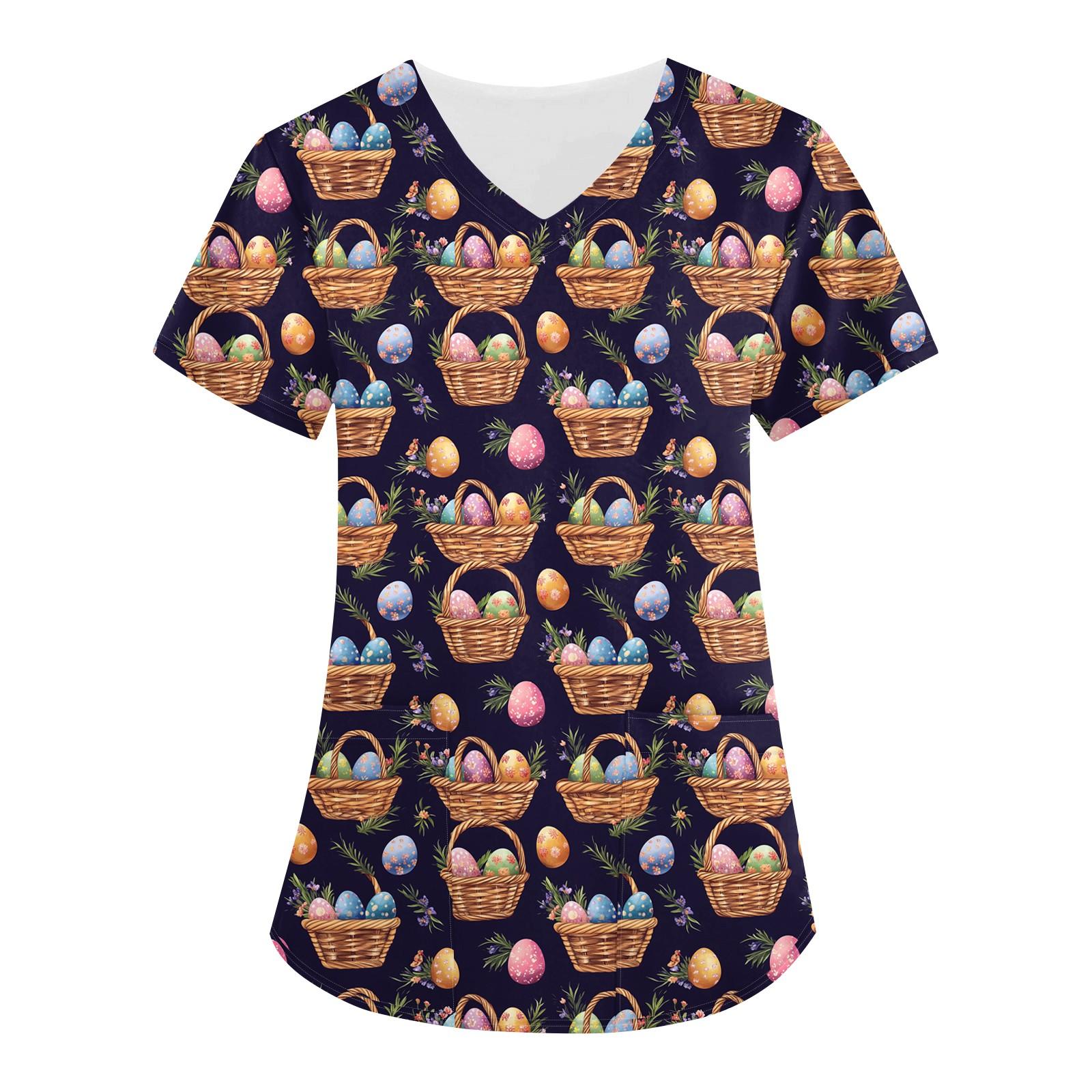 

Жіноче пасхальне яйце з вільним V-подібним вирізом і короткими рукавами S