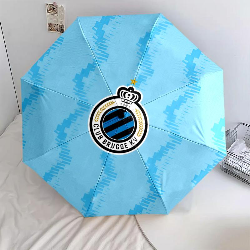 Club Brugge KVpattern, automatic folding umbrella, portable and foldable design, 8 ribs, a Christmas or birthday gift.