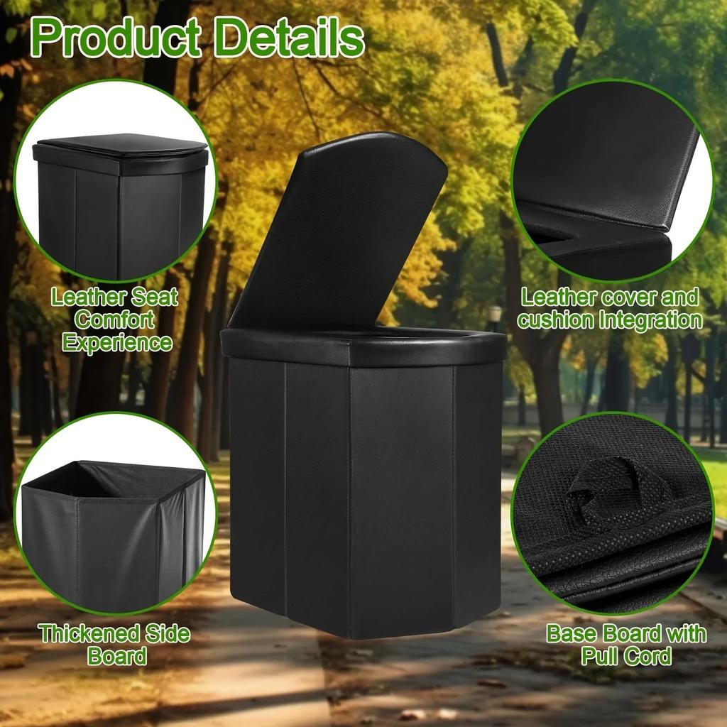 Portable Toilet For Camping, Portable Toilet For Adult, Camping Travel Folding Toilet With Lid, Easy Set Up