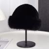 Autumn and winter new plush Mongolian hat windproof warm basin hat thickened imitation leather ear protector bucket hat imitation fox hair