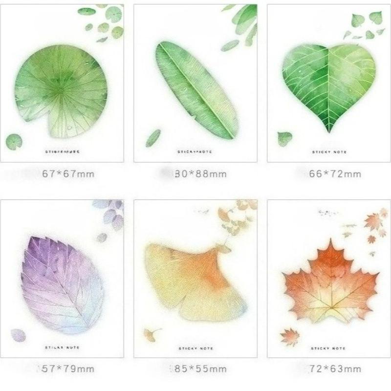30 Pcs Leaf Sticky notes Planner to do list Planner Take notes messages memo pad Stationery office supplies