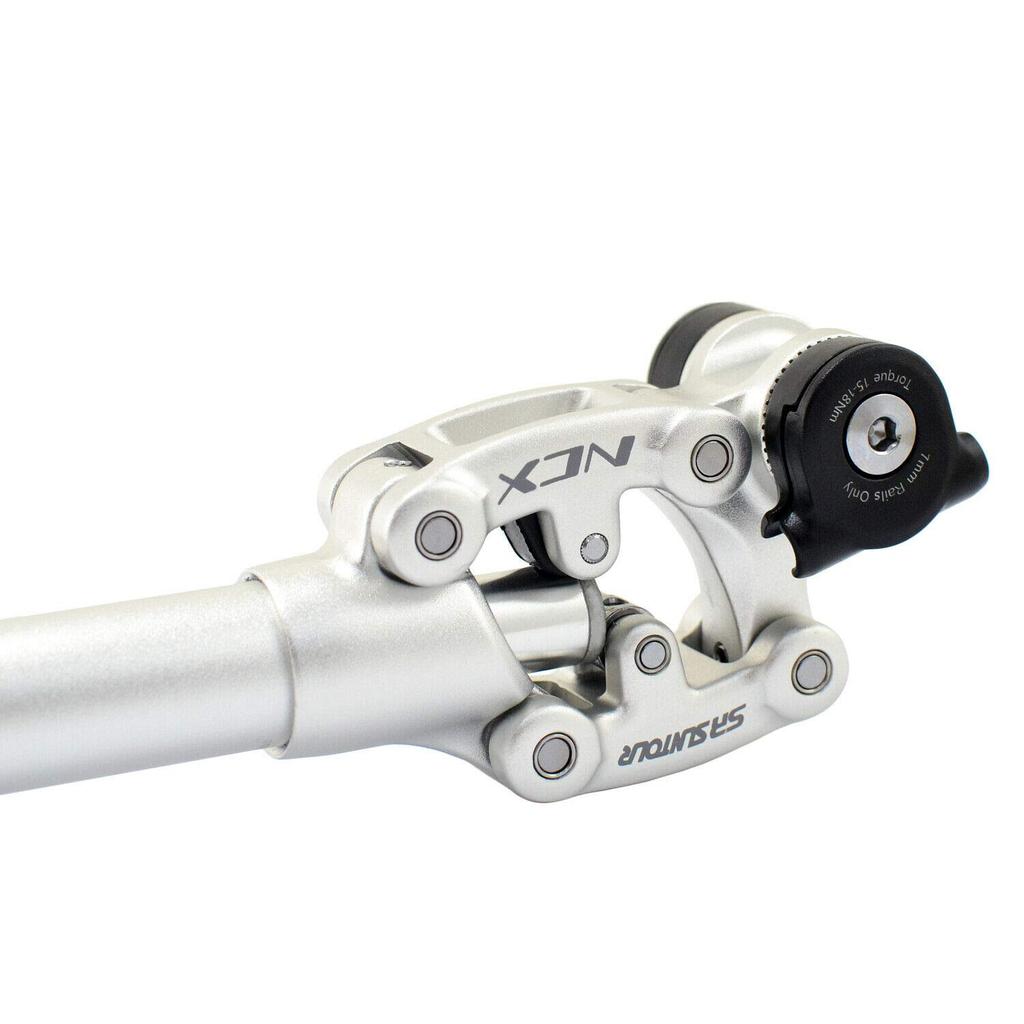 SR SUNTOUR SP12 NCX Suspension Seat Post with Protective Cover VK2297 27.2X400mm, Silver,