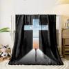 Cross Shape Seaside Sky Blanket  Printed Blanket for Living Room Bed Couch lunch break Soft Cozy Blanket for Friend's festival Gift