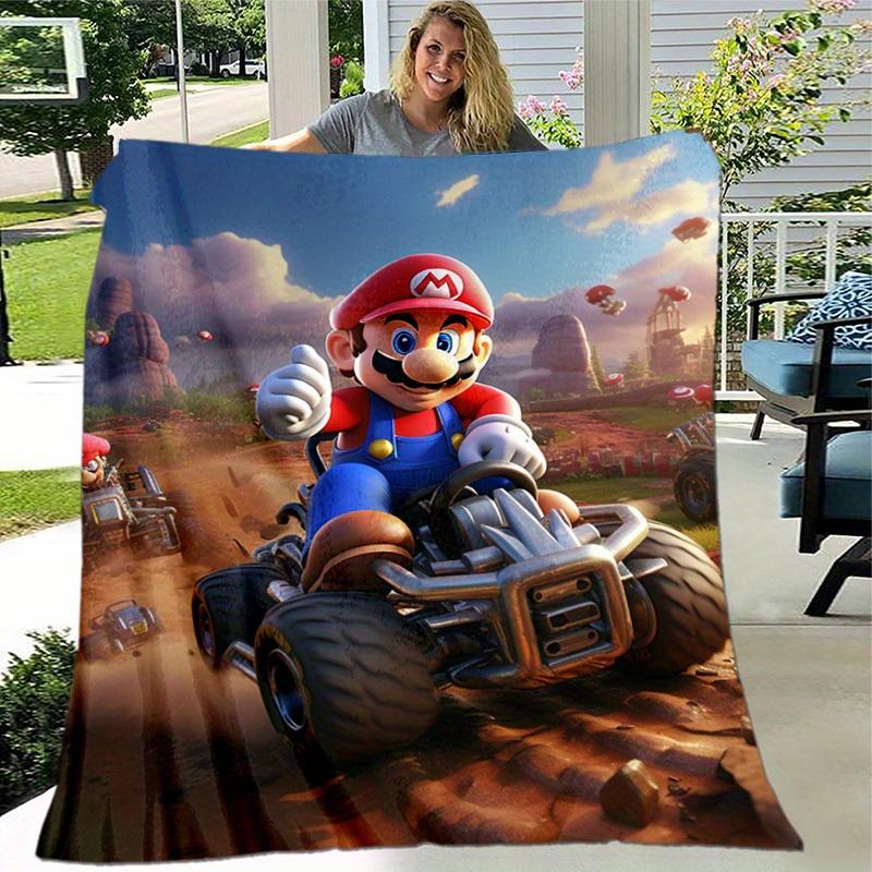 1pcSuper Mario Kart Inspired Plush Blanket - Soft, Comfortable, All-Season Gift for Gamers and FansB06014m