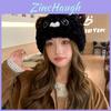 Cute Bear Knit Hat For Women With Warm Fleece For Winter Outdoor Comfort
