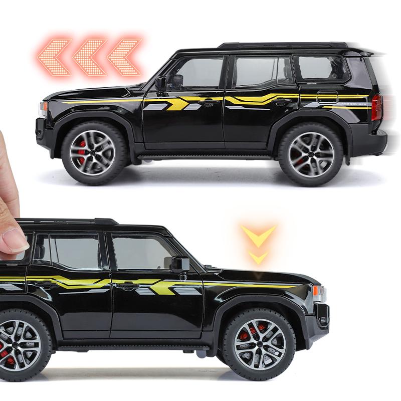 New 1:24 Land Cruiser Prado LC250 SUV Alloy Die Cast Toy Car Model Sound and Light Children's Toy Collectibles Birthday Gift