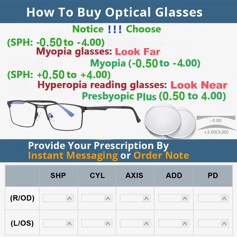 Men Blue Light Blocking Reading Glasses Myopia Prescription Eyeglasses Frames Women Optical Lenses Computer Eyewear Sunglasses