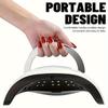 320W UV LED Nail Lamp Faster Gel Polish Drying Light for Hands & Feet With Portable Handle 4 Timers & Auto Sensor for Home Use