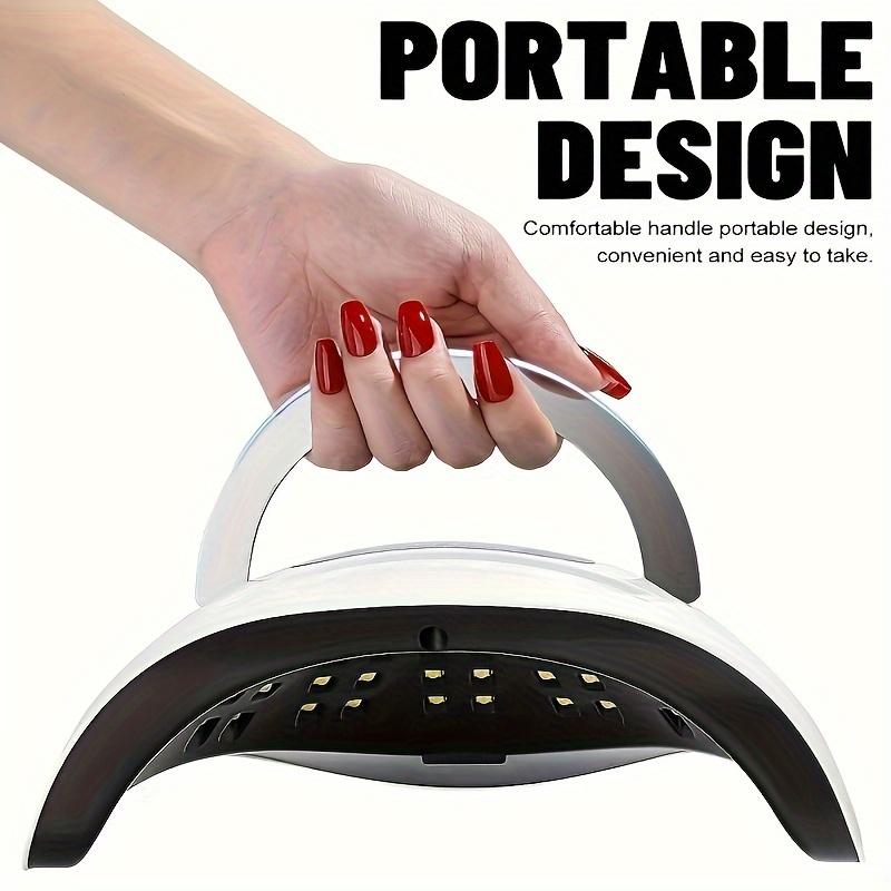 320W UV LED Nail Lamp Faster Gel Polish Drying Light for Hands & Feet With Portable Handle 4 Timers & Auto Sensor for Home Use