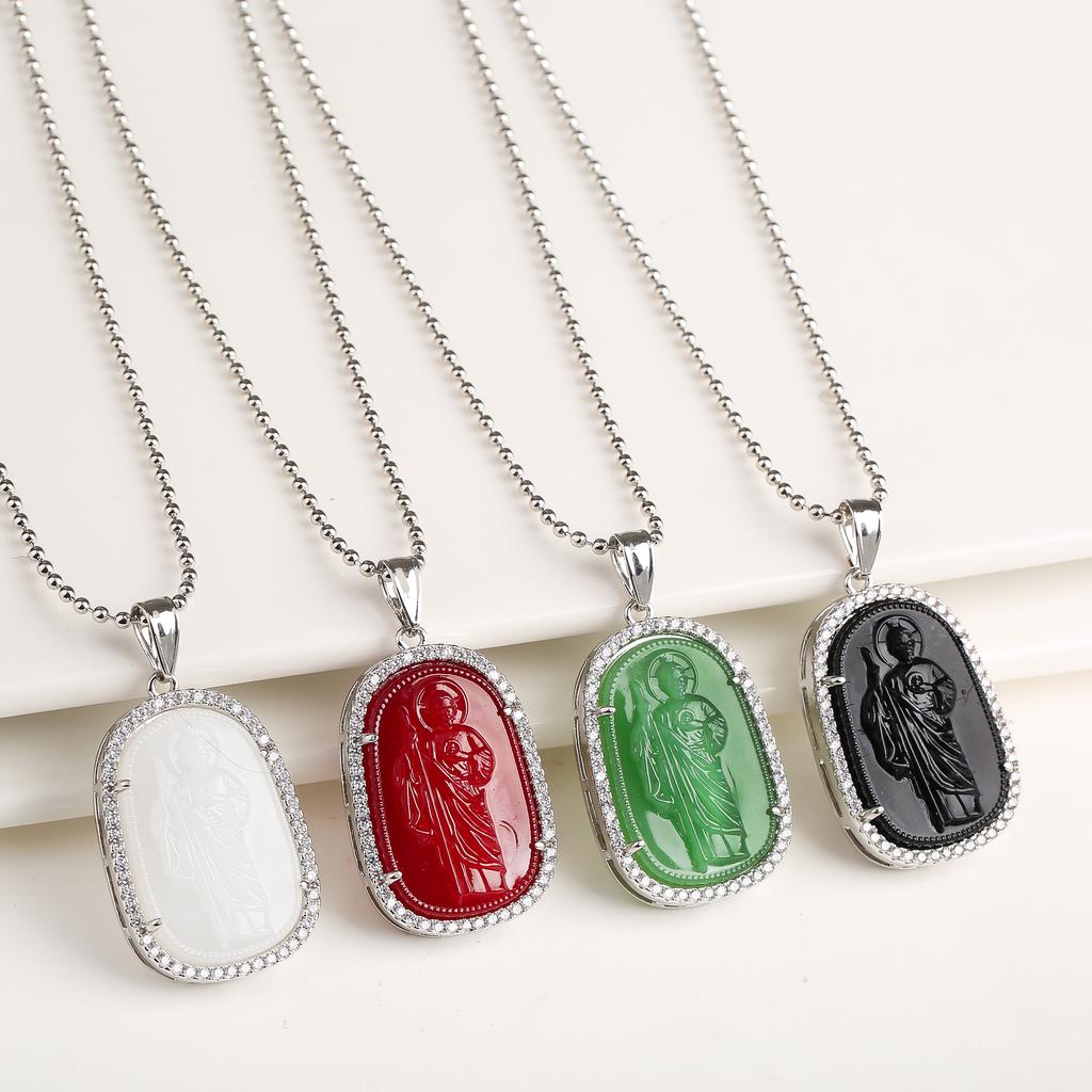 Gold/Silver Hot Sale Religious Style Gold Plated St. Jude Zircon Pendant Necklace Personalized for Man Woman Party Jewelry Gift