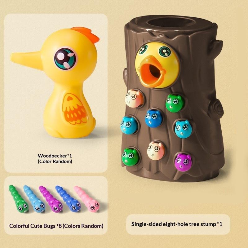 Children'S Woodpecker Toy, Educational Early Childhood Fishing And Insect Catching Game, Magnetic Montessori Magnetic Toy