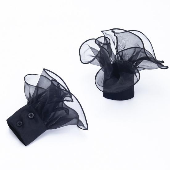 Formal Dress Sleeve Trims Detachable Ruffled Cuffs for Women, Elastic Layered Tulle Fake Cuffs, Decorative Fashionable Arm Extensions Wrist
