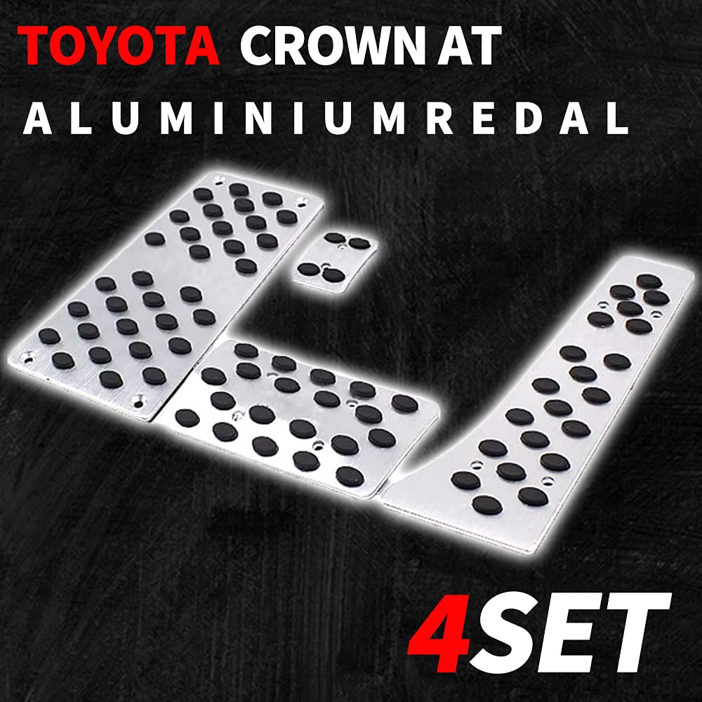 Wellvie classy Toyota Crown AT Aluminum Pedal Covers of for Car Car Specific Parts (Set 4) Majesta/Royal/Athlete/MJ17 Series/MJ18 Series/MJ20