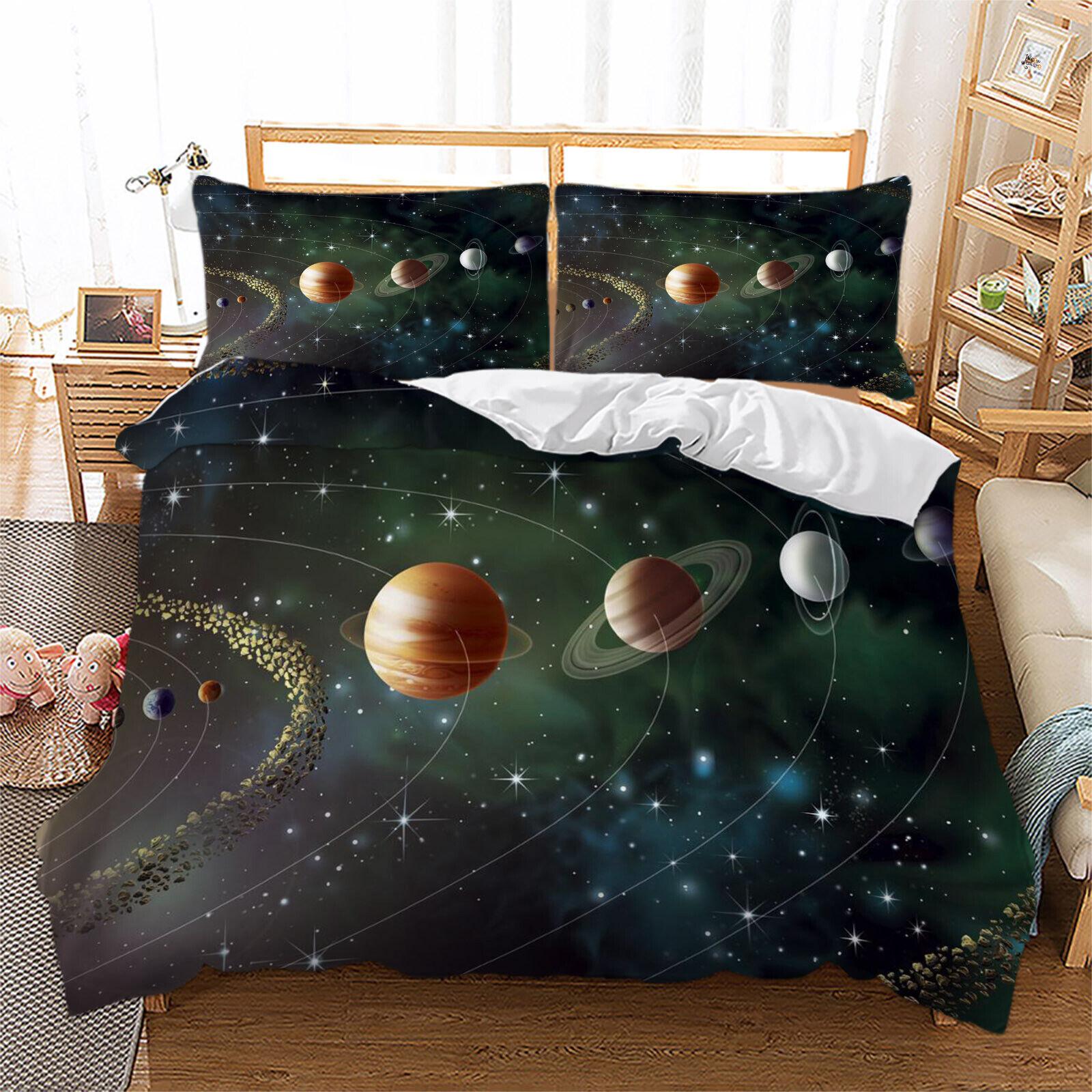 

Одеяло Galaxy Planet Пододеяльник Doona Комплект постельных принадлежностей одинарного/двухместного/королевского/королевского размера Single 135x200cm