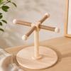 Wood Parrot Stand, Chewable Windmill Perch for Cockatiel Budgie Conure, Rotating Avian Companion