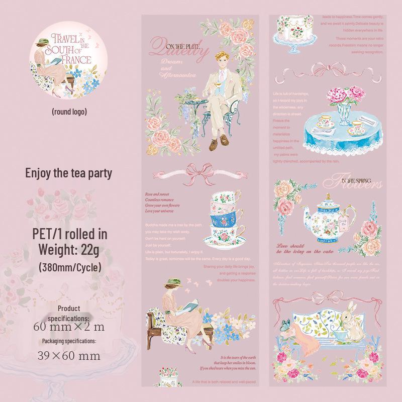Southern France Journey Scenery PET Tape: Romantic Decor, 6 Designs